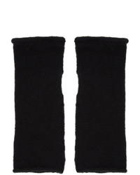 Isabel Benenato Black Wool And Yak Fingerless Gloves