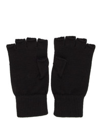 Saint Laurent Black Wool Fingerless Gloves