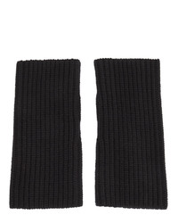 Dolce and Gabbana Black Wool Fingerless Gloves