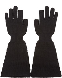 Rick Owens Black Wool Knit Sphinx Gloves