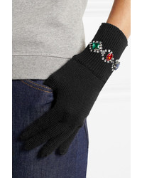 Markus Lupfer Crystal Embellished Merino Wool Gloves