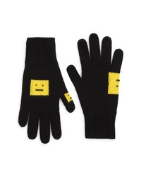 Acne Studios Face Intarsia Wool Blend Gloves