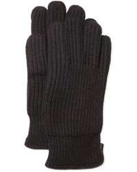 Portolano Merino Ribbed Gloves Black