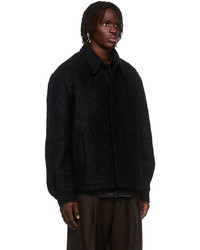 Sean Suen Black Alpaca Mohair Boucl Blouson Jacket