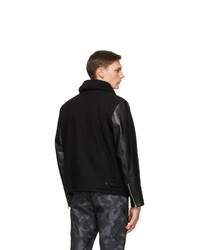 Rag and Bone Black Schott Nyc Edition Leather Deck Jacket