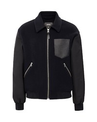 Mackage Cooper Mix Media Wool Leather Blend Jacket