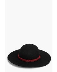 Boohoo Anna Plait Trim Wool Floppy Hat