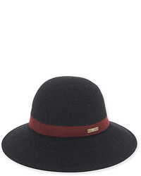 Black Burgundy Wool Blend Bucket Hat