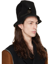Comme Des Garcons Homme Plus Black Cutout Structured Hat