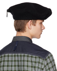 Y's Black Fastener Structured Hat