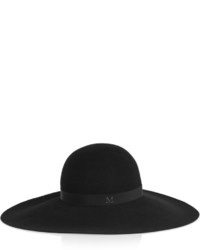 Maison Michel Blanche Wide Brim Waterproof Rabbit Felt Hat Black