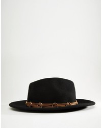 Asos Brand Fedora With Faux Leather Band