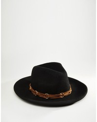 Asos Brand Fedora With Faux Leather Band
