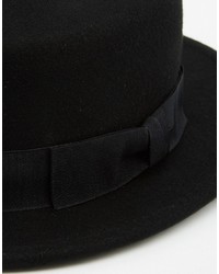 Asos Brand Flat Top Hat With Narrow Brim