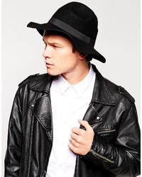Asos Brand Mountie Hat In Black With Unstructured Brim