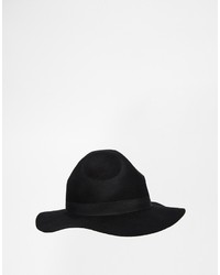 Asos Brand Mountie Hat In Black With Unstructured Brim