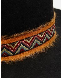 Catarzi Matador Felt Wide Brim Hat With Contrast Pattern Band