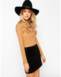 Asos Collection Felt Fedora Hat With Metal Band