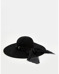 Asos Collection Felt Floppy Hat With Eyelet Thread Through Detail