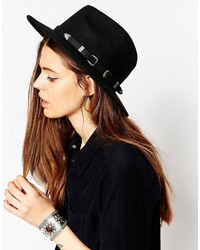 Asos Collection Felt Panama Hat With Western Double Buckle Trim New Improved Fit