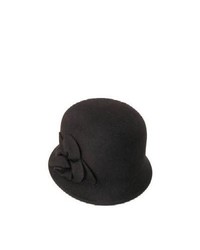 CTM Vintage Style Wool Felt Cloche Hat Black One Size