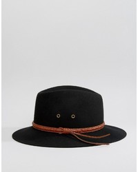 Reclaimed Vintage Fedora With Pattern Leather Band