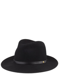 Rag & Bone Floppy Brim Wool Fedora Hat Black
