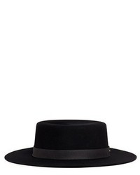 Janessa Leone Gabrielle Leather Band Wool Felt Bolero Hat