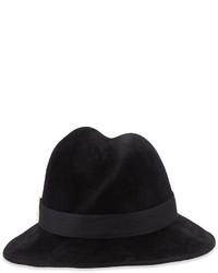 Gigi Burris Nell Handmade Wool Fedora Hat Black