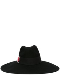 Giorgio Armani Embellished Wide Brim Fedora Hat
