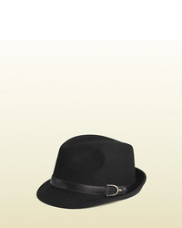 Gucci Fedora With Leather And Spur Detail