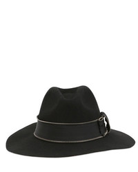 Karl Lagerfeld Zipped Wool Felt Wide Brim Hat