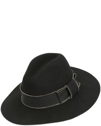Karl Lagerfeld Zipped Wool Felt Wide Brim Hat