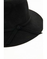 Missguided Premium Wool Bow Detail Fedora Black