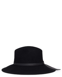 Sensi Studio Croc Effect Leather Tail Wool Felt Fedora Hat
