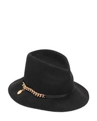 Stella McCartney Flabella Chain Wool Felt Fedora Hat