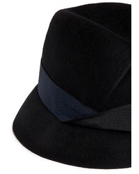 Armani Collezioni Swirl Crown Felted Wool Trilby Hat