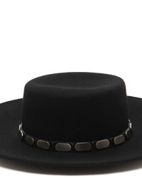 Forever 21 Wide Brim Studded Wool Fedora