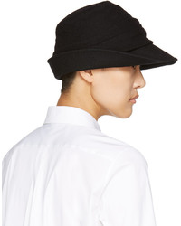 Y's Ys Black Brim Fold Cloche Hat