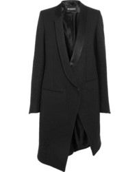 Ann Demeulemeester Asymmetric Wool Blend Boucl Jacket Black
