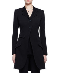 Alexander McQueen Two Button Fitted Frock Jacket Black