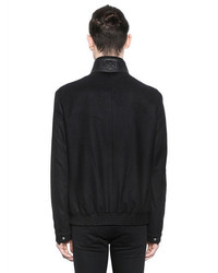 The Kooples Wool Cloth Jacket W Leather Collar