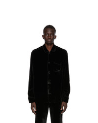 Cmmn Swdn Black Crushed Velvet Jace Shirt