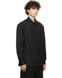 Agnona Black Super 130 Flanella Shirt