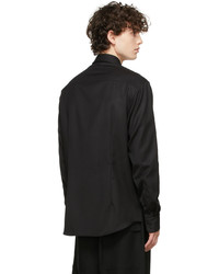 Agnona Black Super 130 Flanella Shirt