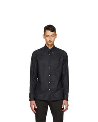 Dunhill Black Wool Flannel Shirt