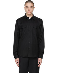 WARDROBE.NYC Black Wool Flannel Shirt