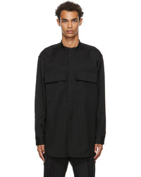 Jil Sander Black Wool Gabardine Shirt