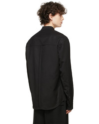 Agnona Black Wool Guru Zip Shirt