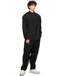 Agnona Black Wool Guru Zip Shirt